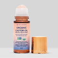 Organic Golden Castor Oil Roll-On with Rose Quartz Roller | Facial & Beauty Oil