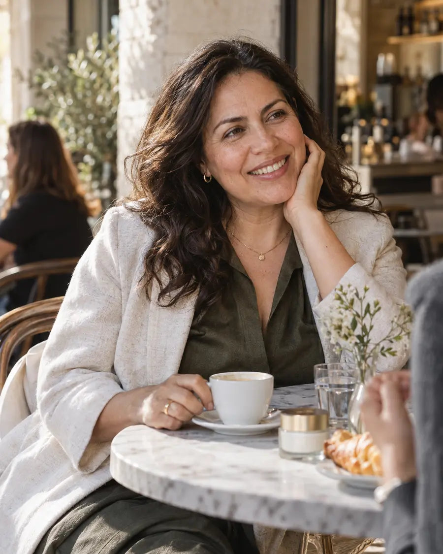 Woman enjoying a relaxed beauty ritual